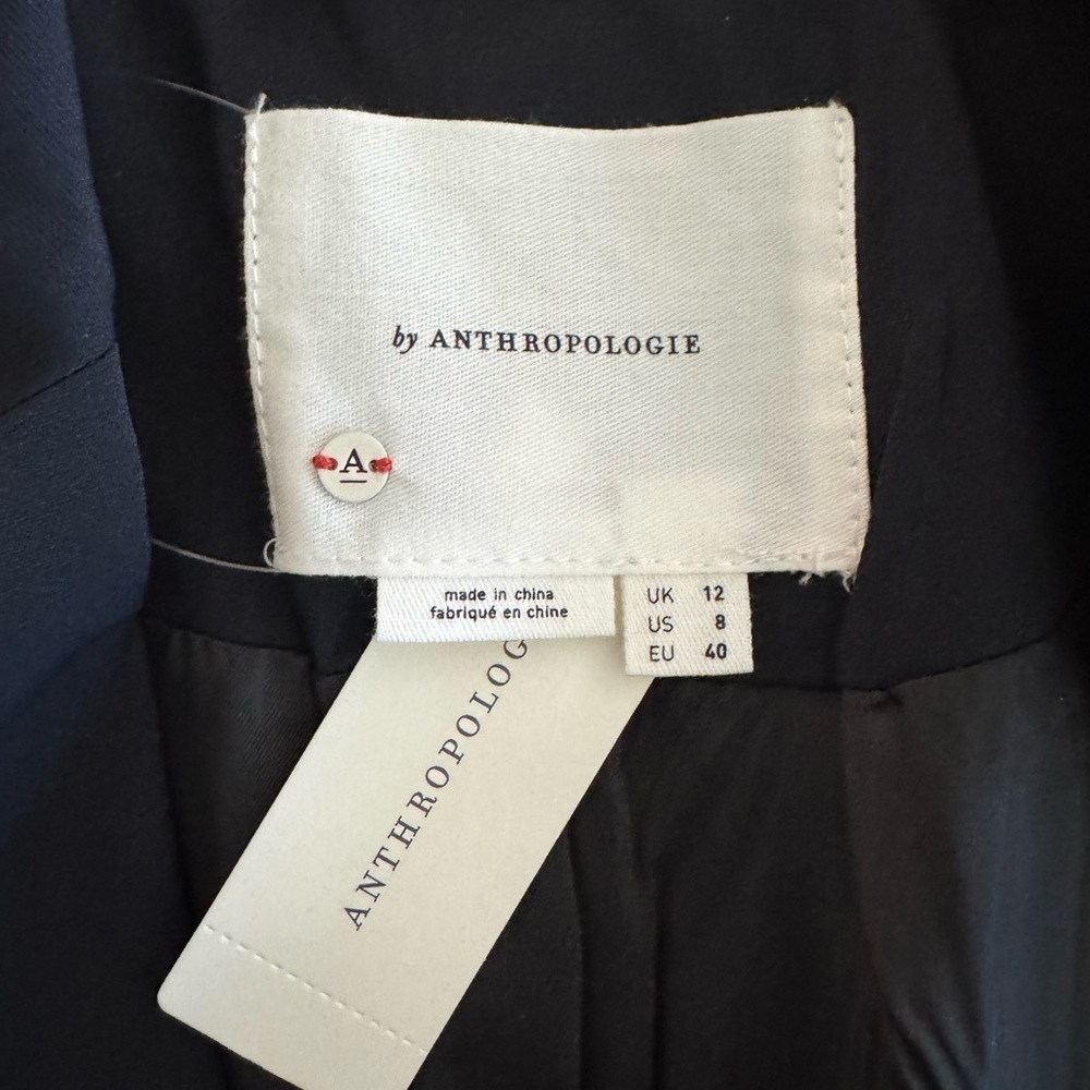 Anthropologie Blazer Fitted Button Down Black Jacket Business Casual Size 8 New - Picture 10 of 14